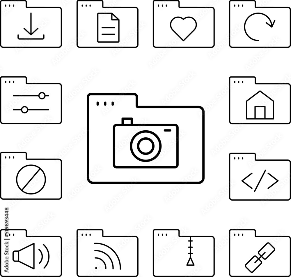 Poster folder camera icon in a collection with other items