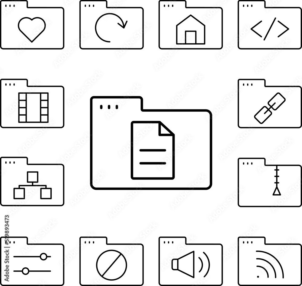 Poster folder file icon in a collection with other items