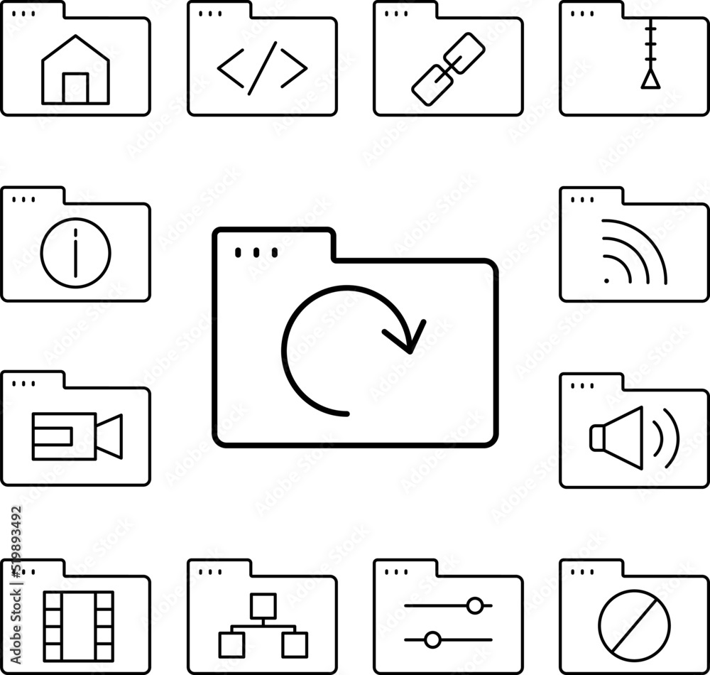 Poster folder update icon in a collection with other items