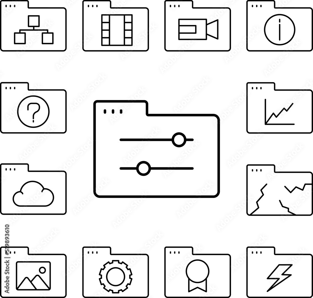Poster folder sound icon in a collection with other items