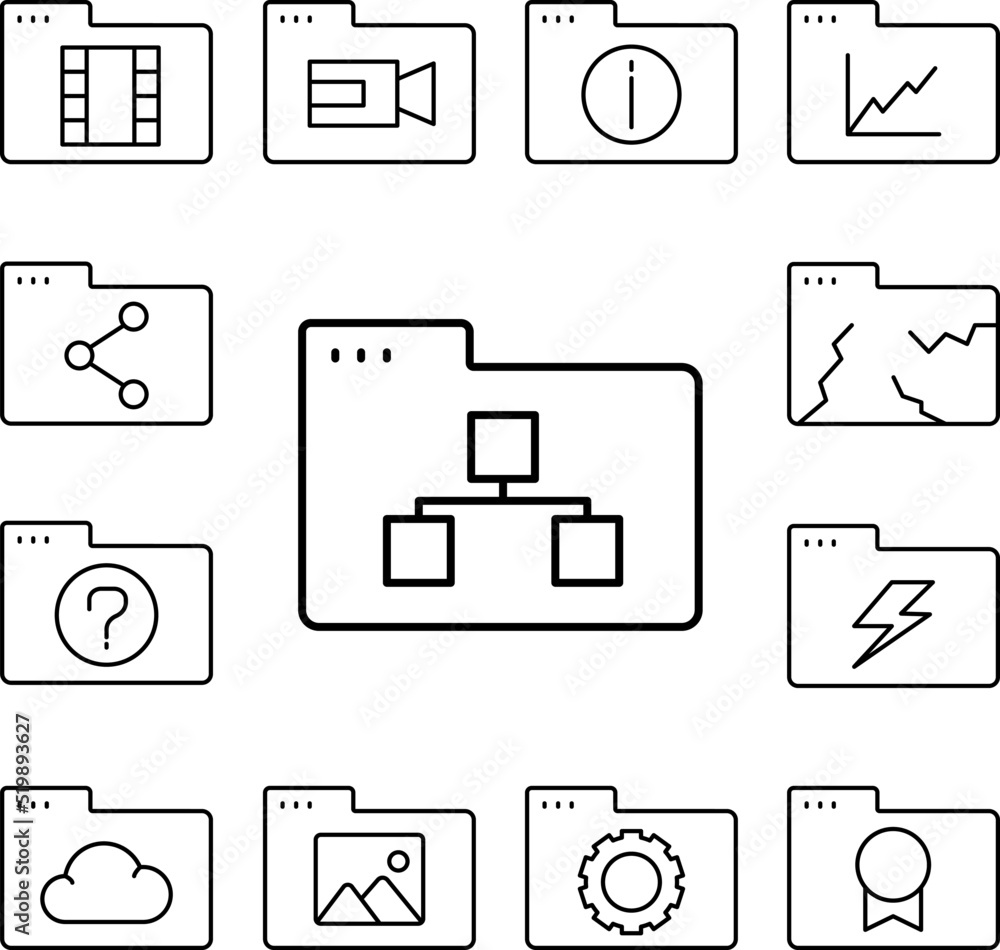Poster folder analysis icon in a collection with other items