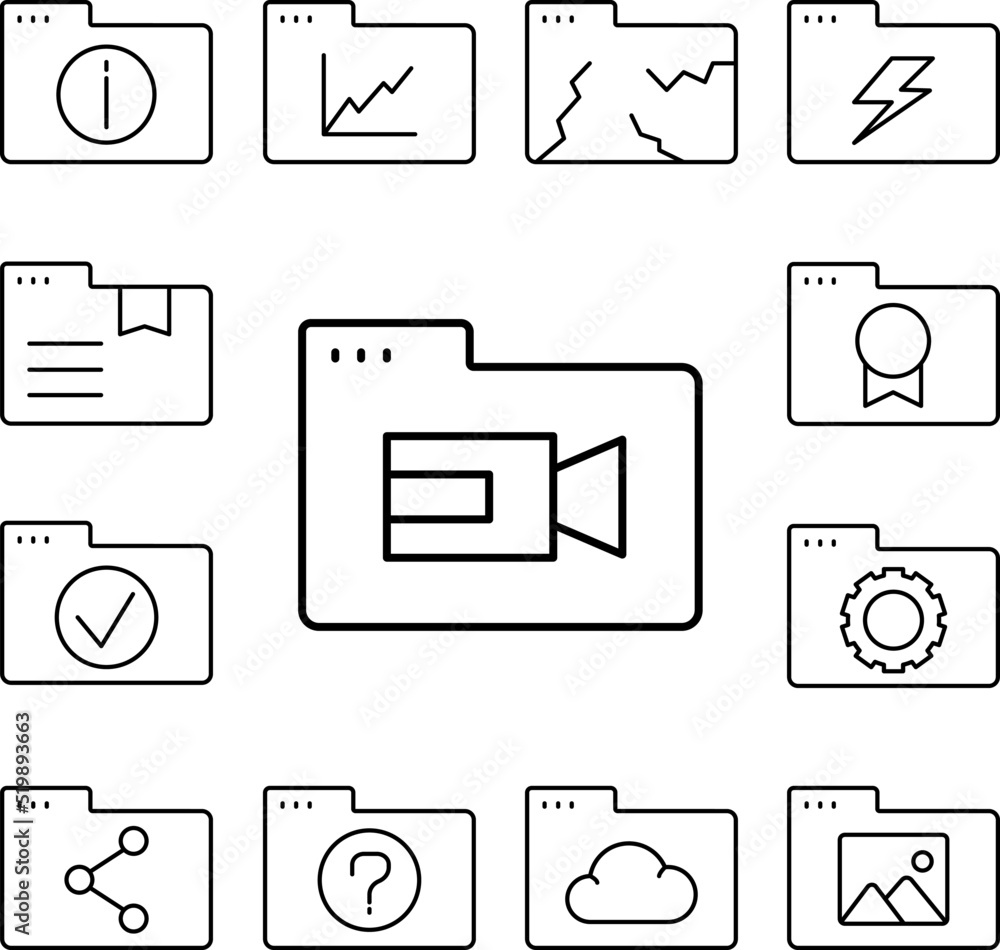 Poster folder camera icon in a collection with other items