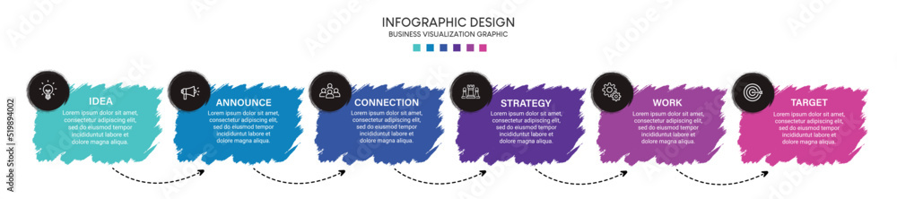 Poster business visualization infographic design template with options, steps or processes. can be used for
