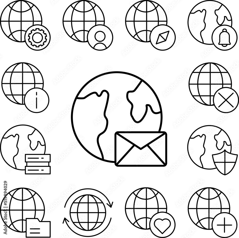 Poster mail icon in a collection with other items