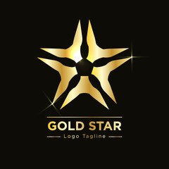 Obraz premium Gold Star Logo Pattern