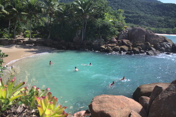 hidden beach close to ubatuba city, são paulo state, brazil