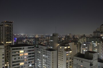 Fototapeta na wymiar early evening view from buildings close to Paulista avenue in sao paulo city, brazil 