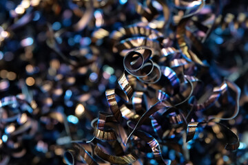 Close-up of scrap metal stored for recycling - obrazy, fototapety, plakaty