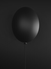 Czarny balon na czarnym tle