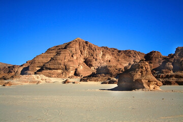 Egypt, Sinai Peninsula. Landscape in the color canyon