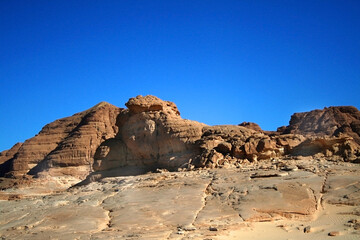 Egypt, Sinai Peninsula. Landscape in the color canyon