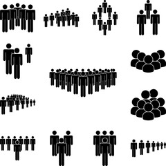 people, group icon in a collection with other items