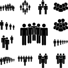 people, bodyguards icon in a collection with other items