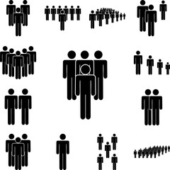 people, group, rank icon in a collection with other items