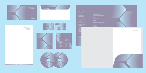 Arrow Pattern Gradient Colors Blue Corporate Business Identity Stationery