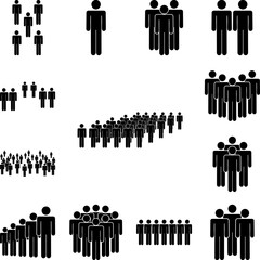 people, group, rank icon in a collection with other items