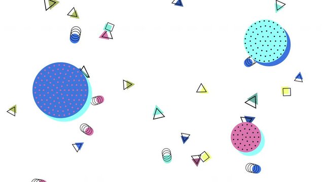 Modern pattern with geometric shapes in memphis style, motion abstract business and corporate style background