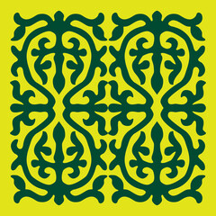 Kazakh nomadic tribes on background ethnic patterns. Traditions of nomads steppes, Asian Mongolian Caucasus