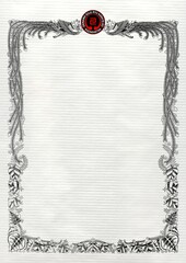 Poster, certificate, diplom karate . Old vintage paper texture background art design.