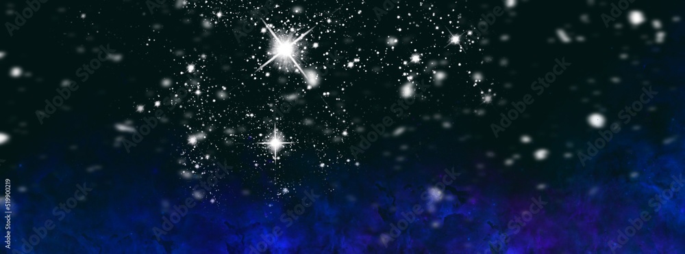 Wall mural space background with realistic nebula and shining stars. abstract scientific background with nebula