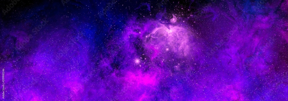 Wall mural space background with realistic nebula and shining stars. abstract scientific background with nebula