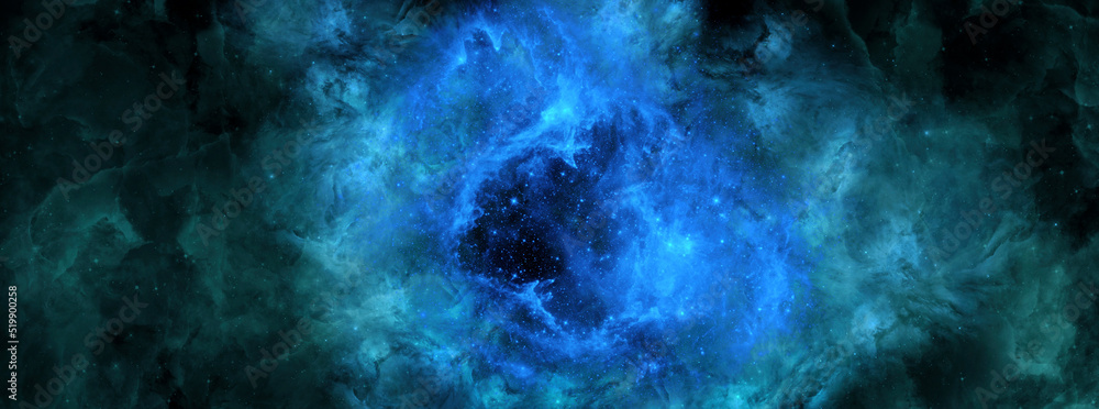 Wall mural space background with realistic nebula and shining stars. abstract scientific background with nebula