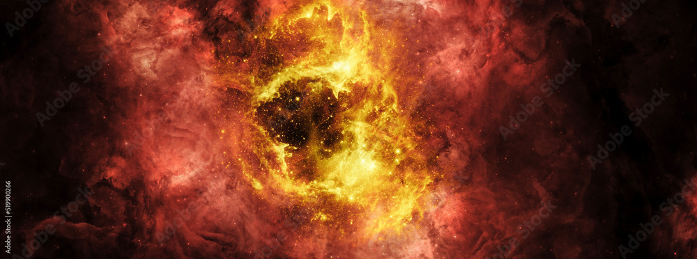 Sticker space background with realistic nebula and shining stars. abstract scientific background with nebula