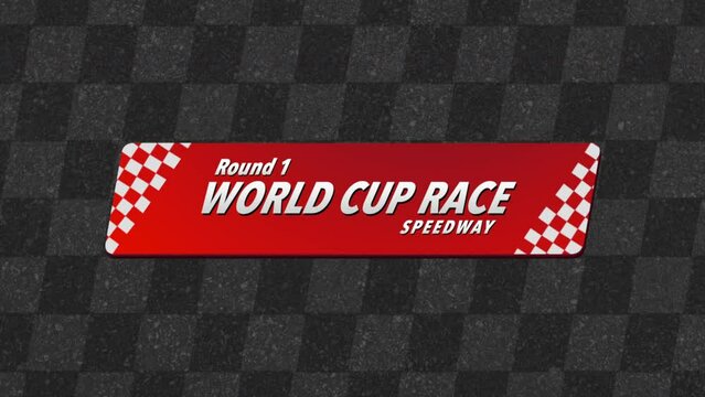 World Cup Race Speedway with race flags, motion abstract sport and promo style background