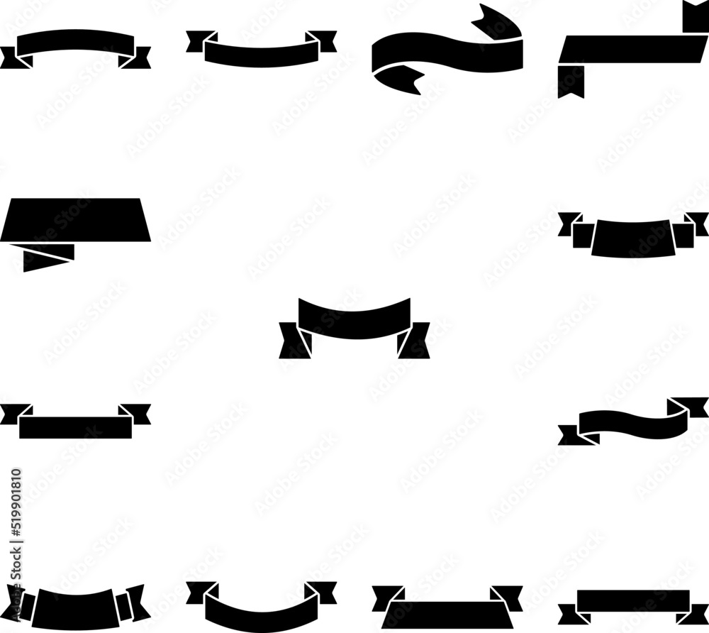 Poster ribbon icon in a collection with other items