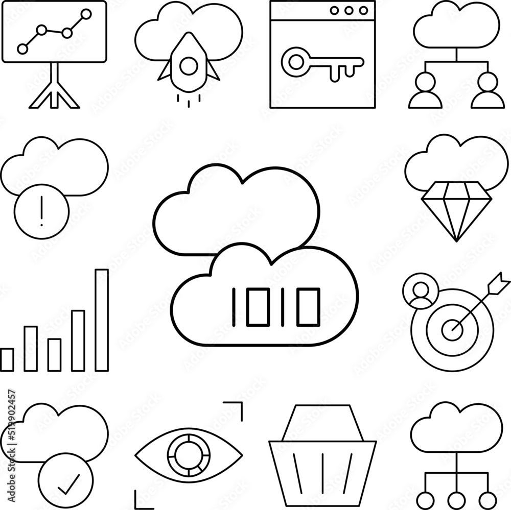 Poster cloud computing, 1010 icon in a collection with other items