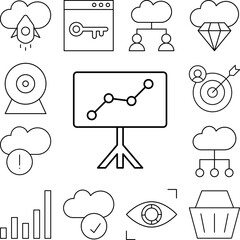 Analytics, chart, SEO icon in a collection with other items