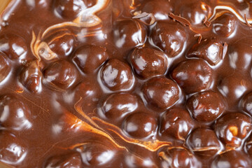 homemade chocolate with lots of hazelnuts