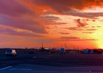 Airliner Sunset Departure