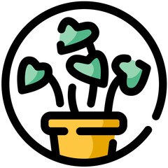 Plant Icon Filled Outline Style