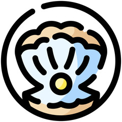 Shell Icon Filled Outline Style