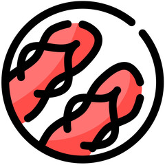 Slippers Icon Filled Outline Style