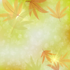 Autumn style blurred vector background with falling leaves and bokeh effect
