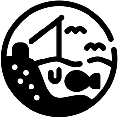 Fishing Icon Glyph Style