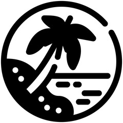 Palm Tree Icon Glyph Style