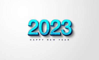 Happy new year 2023 in blue