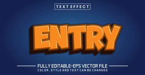 Naklejka na ściany i meble Entry text style effect editable