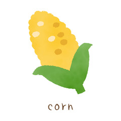 おしゃれな水彩風のとうもろこし