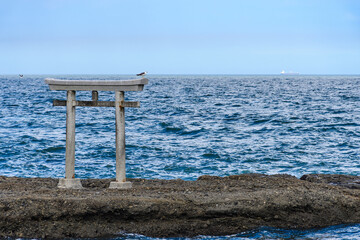 青い海と鳥居