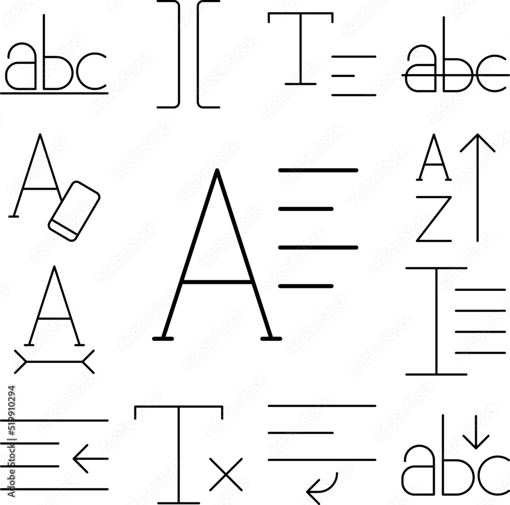 Poster align, font, text icon in a collection with other items