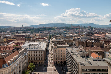 Naklejka premium Top view of the city of Budapest, Hungary.