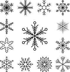 Snowflake icon in a collection with other items