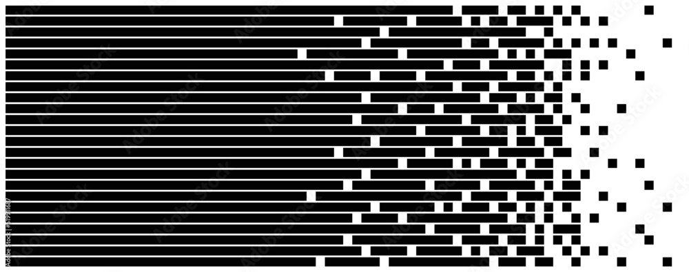 Poster dissolved lines vector background. geometric pattern banner illustration.