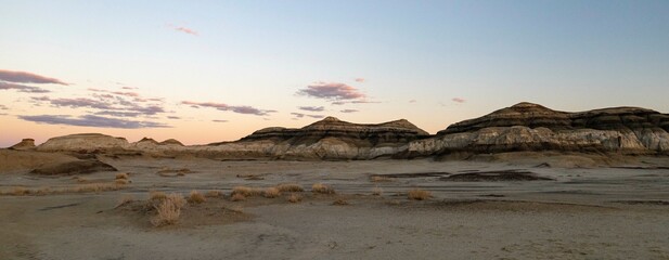 Bisti Badlands rock formation sunset