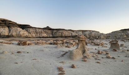 Bisti Badlands eggs rock formation sunset