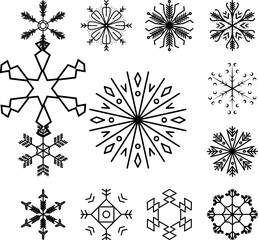 Obraz premium Snowflake icon in a collection with other items